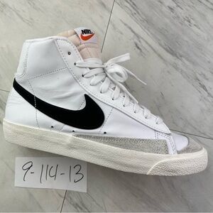 •Nike Blazer Mid '77 Womens Size 9 White Black Leather Shoes Sneakers